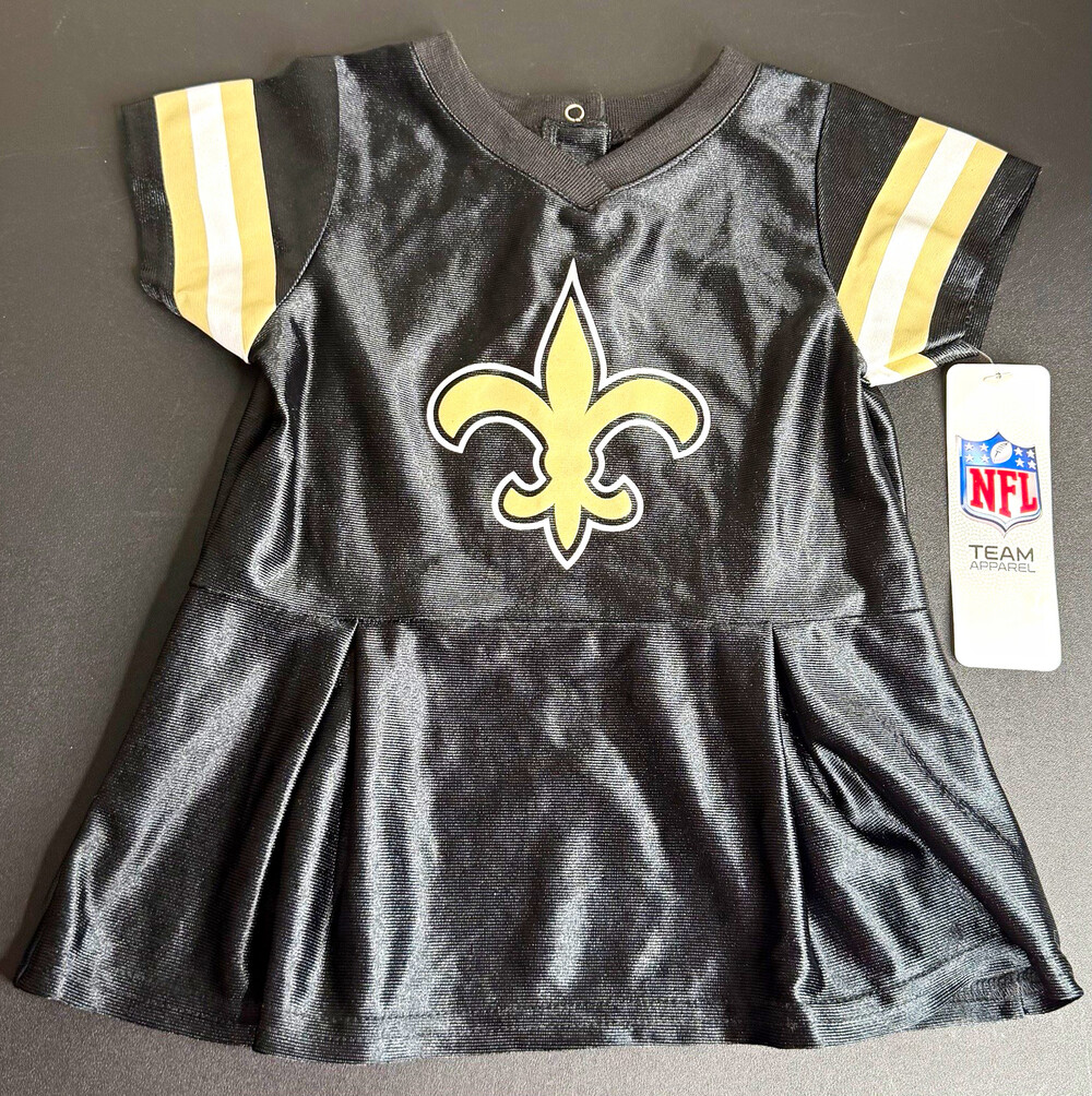 NFL Team Apparel New Orleans Saints Dress 18 Months Black Gold White NFL NWT